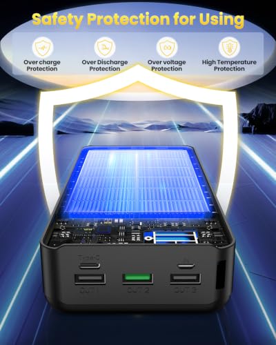 Portable Charger Power Bank 60000mAh, Battery Bank, Portable Phone Charger - color: Black