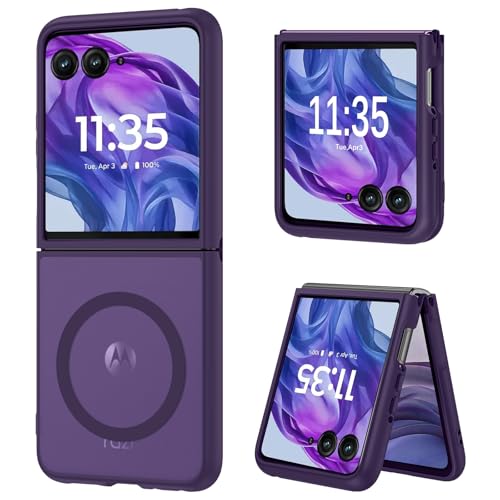 DUEDUE for Motorola Razr Plus 2026/2025/2024 Case Magnetic, Moto Razr 50 Ultra 5G Case, Protective Cover Shockproof Phone Case for Motorola Razr+ Plus 2026/2025/2024/Moto Razr 50 Ultra, Purple - color: Purple