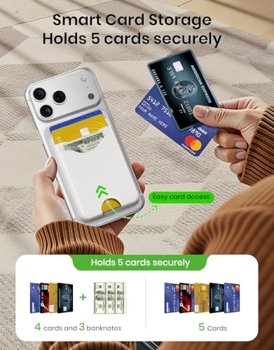 Magsafe Wallet Magnetic Card Holder, White | Strong RFID, Leather Card Pocket, Compatible with iPhone 12/13/14/15/16/17 Series, Not for mini - color: Pearl White