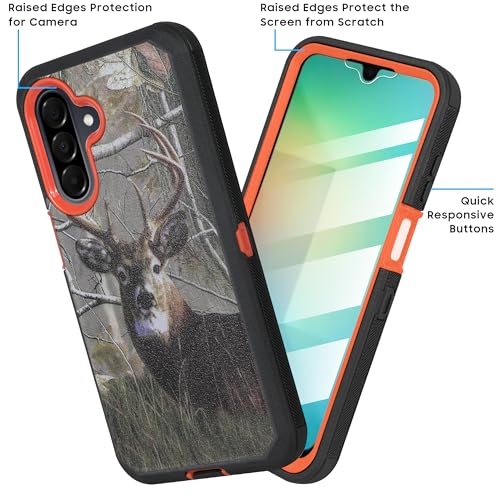 Compatible for Samsung Galaxy A26 5G, Built in Screen Protector, Belt Clip Holster Heavy Duty Defender Case Dustproof Shockproof Protection (Deer) - color: Deer
