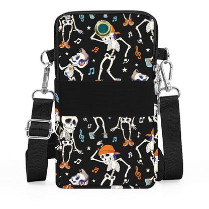 BIAOTIE Lightweight Small Crossbody bags Cell Phone Purses Travel Pouch Shoulder Bag for Women - color: Black-skeleton