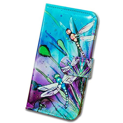 Bcov Case for Galaxy A54, Cute Dragonfly Leather Flip Phone Case Wallet Cover with Card Slot Holder Kickstand for Samsung Galaxy A54 5G - color: Cute Dragonfly
