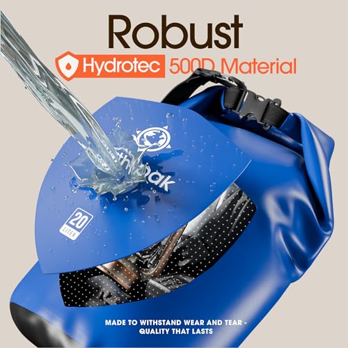 Earth Pak Waterproof Dry Bag - Roll Top Waterproof Backpack Sack Keeps Gear Dry for Kayak with Waterproof Phone Case - color: Blue, size: 5L