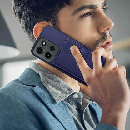 for Moto G 5G 2025 Back RFID Blocking Wallet Case, Blue | PU leather, TPU interior, 5 card slots, cash/photo pocket, magnetic clasp, kickstand, 2-layer shockproof, scratch resistant - color: Blue