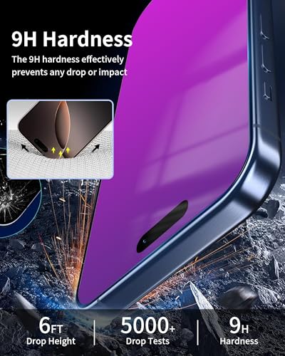 2 Pack for iPhone 16 Pro Max Privacy Screen Protector 6.9 Inch - color: For iphone 16 Pro Max Purple