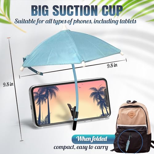 Phone Umbrella for Sun, Clip-On Phone Sun Shade, Universal Fit - color: Blue