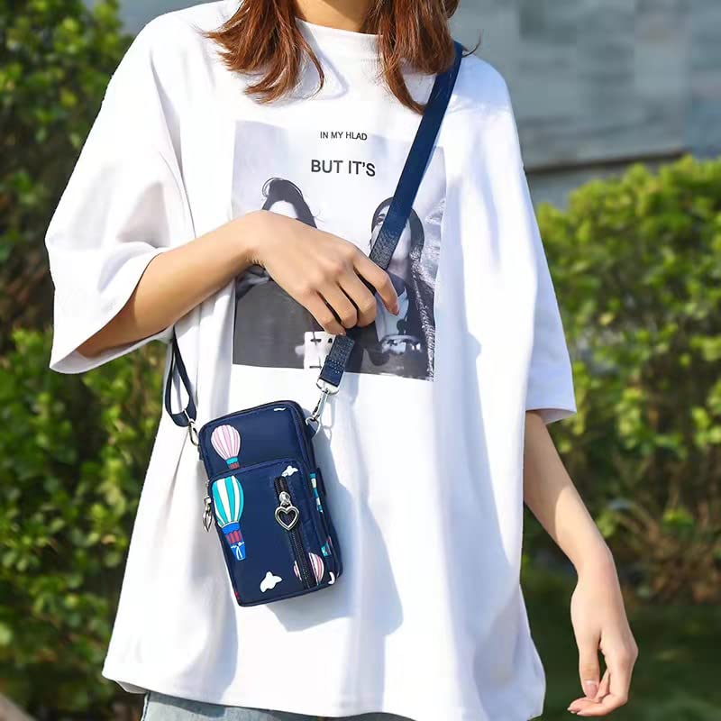 Women Crossbody Cell Phone Purse Case Armband Bag for iPhone 12 13 Mini 14 15 Plus 11 Pro Max Google Pixel 6a 7a 8a 6 7 8 Pro - color: Blue-balloon