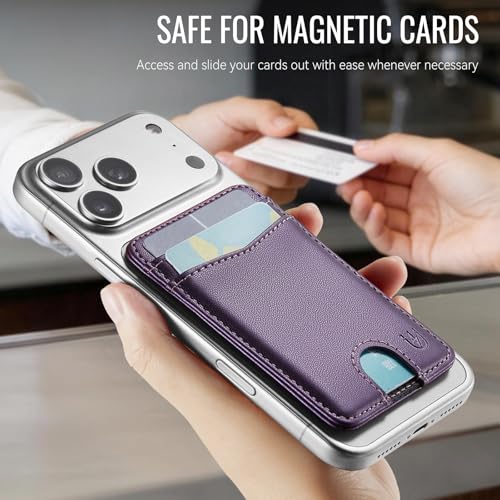 for Magsafe Wallet Magnetic Card Holder RFID Blocking, Purple - color: Purple
