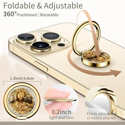 Cell Phone Ring Holder, Cute Phone Ring Grip Stand, 360°Rotation Funny Metal Kickstand Finger Grip Cute Wild Animals - color: Cute Wild Animals