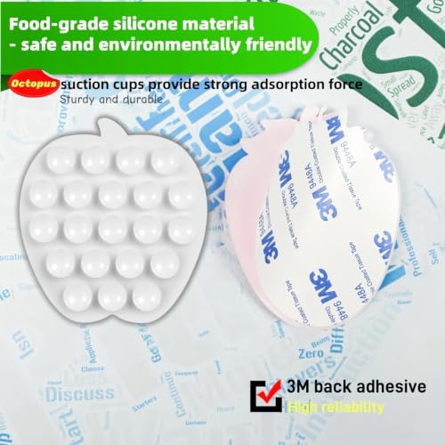CIEO SuctionPhone Grip, Strong Silicone Suction,Strawberry Sticky Grip,Suitable for Selfies and Videos on Mirrors, Bathrooms and Smooth Surfaces, Compatible with iPhone (White) - color: White