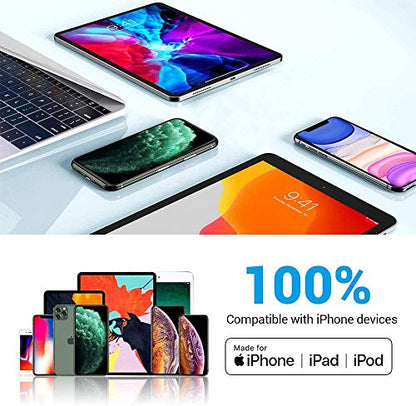 Marchpower iPhone Charger Cable MFi Certified 3 Pack 6FT Lightning Cable Nylon Braided Durable USB Charging Cable Cord for iPhone 12 11 Pro XR Xs Max X SE 8 7 6S Plus 6 5S 5C 5 iPad AirPods and More