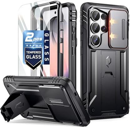 Poetic Revolution Case for Samsung Galaxy S26 Ultra, [Slide Camera Cover], [20FT Mil-Grade Drop Tested], Full-Body Military Grade Rugged Dual-Layer Shockproof Cover with Kickstand, Black - color: Black, size: Galaxy S26 Ultra