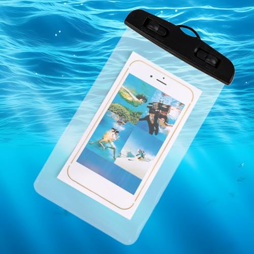 Waterproof Phone Pouch | Cycling Smartphone Bag - Transparent Touchscreen Phone Pouch with Lanyard for Swimming Rafting Boating Snorkeling Beach Kayaking Fishing Cycling - color: Black