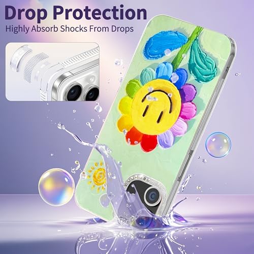 Compatible with iPhone 11 Case,with [Soft Slim][Camera Protection] Cute Rainbow Flower Aesthetic Phone Cover Anti-Yellowing Shockproof Protective Cover for Women Girl-Green - color: Green, size: iPhone 11
