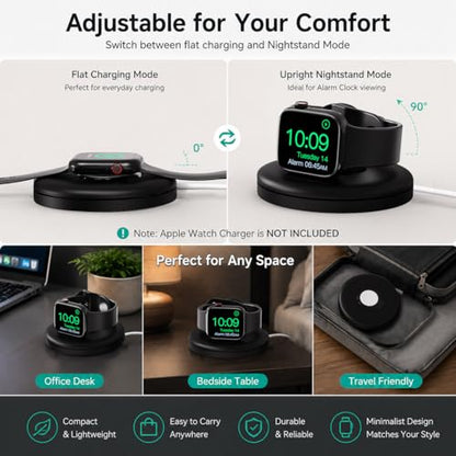 PZOZ Charging Stand for Apple Watch, Cable Management, 90° Nightstand Dock