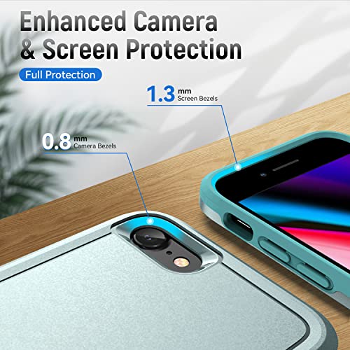 for iPhone SE Case 2022(3rd)/2020(2nd)/iPhone 7/8 Case, with Screen Protector,[Military Grade Drop Tested] Heavy-Duty Tough Rugged Shockproof Protective Phone Case, Green - color: Green