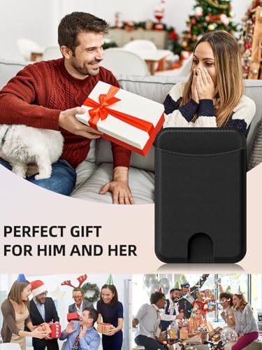 Miroddi for MagSafe Wallet, 4 Cards Holder, Stronger Magnetic Phone Wallet - color: Black