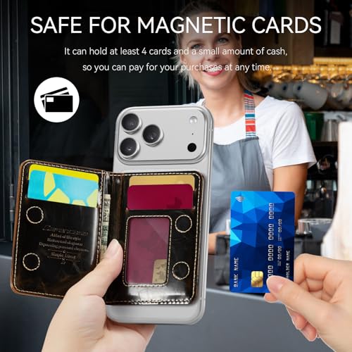 Defencase for Magsafe Wallet Magnetic Card Holder RFID Blocking, Coffee - color: Luxury Coffee