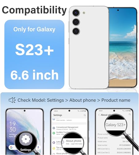 Vakoo Clear Case for Samsung Galaxy S23+ Plus 5G, Anti-Yellowing | Hard Back with Military-Grade Drop Protection, Wireless Charging Compatible - color: Transparent, size: S23+ Plus