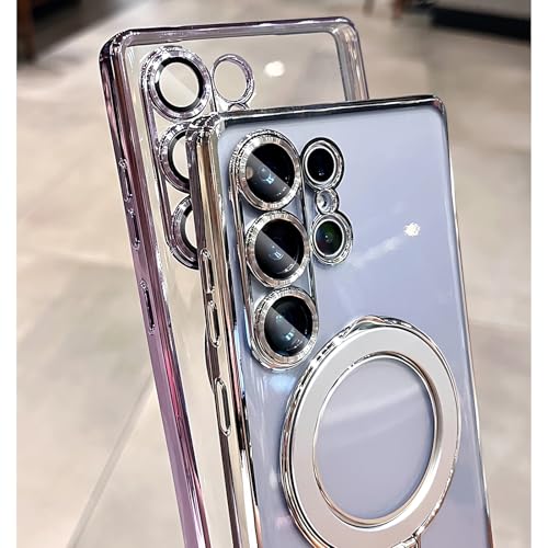 LXK Magnetic for Samsung Galaxy S26 Ultra Case with Stand, Compatible with MagSafe, with Camera Protector, Clear Luxury Military-Grade Drop Protection iPhone Case for Galaxy S26 Ultra 6.9" Gold - color: Gold