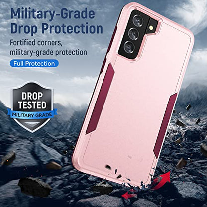 for Samsung Galaxy S21 Plus Case, with HD Screen Protector [Military Grade Drop Tested] Heavy-Duty Tough Rugged Shockproof Protective Case for Samsung S21 Plus, Pink - color: Pink