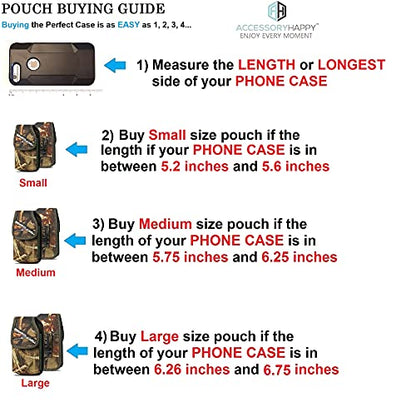 AH Heavy Duty Cell Phone Holster, Hunting Camo Phone Pouch Carrier S5 Belt Clip Phone Belt Holder with Loops Belt Clips for Holsters Fits iPhone 6 7 8 11 Galaxy S8 S9 S10 w/Thick Case (Medium) - color: CAMO, size: MEDIUM CAMO