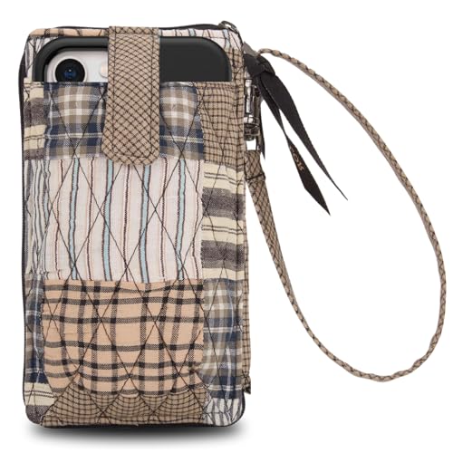 Bella Taylor Cell Phone Wristlet, Quilted Phone Wallet for Women | Lightweight, RFID blocking, phone pocket, built-in wallet, card organizer, coin pocket, secure zipper, quality construction - color: Ashmont