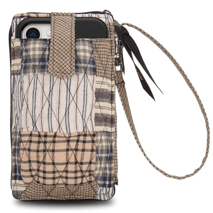 Bella Taylor Cell Phone Wristlet, Quilted Phone Wallet for Women | Lightweight, RFID blocking, phone pocket, built-in wallet, card organizer, coin pocket, secure zipper, quality construction - color: Ashmont
