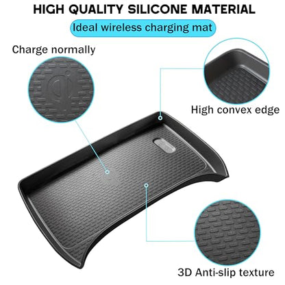 Wireless Charging Protective Mat for Subaru Crosstrek/Impreza 2026 2025 2024 Accessories Center Console Wireless Charger Anti-Slip Cover Pad Heat Insulation Silicone Waterproof Easy to Clean Black - size: for Subaru Crosstrek/Impreza 2024 2025