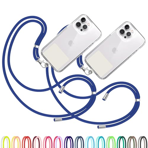 TBOC 2X Cell Phone Lanyard [Cobalt Blue] - Comfortable Universal Smartphone Lanyard - Easy to Use Neck Phone Holder [White Ice Patch] Adjustable Length Phone Strap Crossbody - Fits All Mobile Phones - color: Cobalt Blue