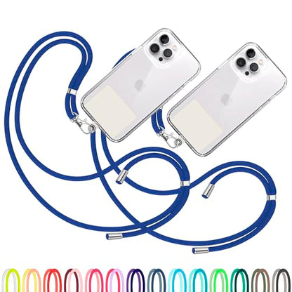 TBOC 2X Cell Phone Lanyard [Cobalt Blue] - Comfortable Universal Smartphone Lanyard - Easy to Use Neck Phone Holder [White Ice Patch] Adjustable Length Phone Strap Crossbody - Fits All Mobile Phones - color: Cobalt Blue