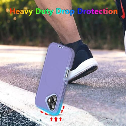 MXX for iPhone 16 Case, Durable 3-Layer Rugged Protective Cover, Compatible with MagSafe, Shockproof Cute iPhone 16 Case (6.1") – Light Purple - color: Light Purple, size: iPhone 16