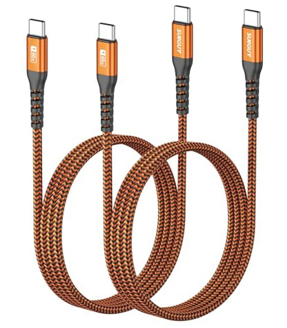 SUNGUY USB C to USB C 3FT [2Pack], USB C Cable 60W PD Fast Charging - color: Orange, size: 3FT