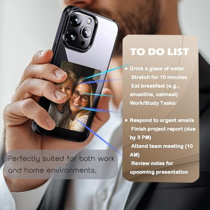 4-Color E-Ink Smart Phone Case for iPhone 16 Pro Max with DIY | Smart Phone Case with NFC Transmission, Digital Photo Picture Display, Battery Free, Black - size: iPhone 16 Pro Max