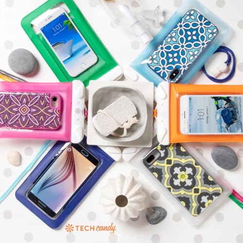 Tech Candy Dry Spell Water Defender Bag, Blue - Waterproof Protective Pouch for Smartphones & Valuables, Transparent Touchscreen-Compatible, IPX8 Certified, with Lanyard & Secure Lock, Dry Bag - color: Blue