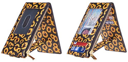 Chelmon Women's RFID Slim Card Holder Wallet | Thin Bifold Multi Card Case with Zipper Coin Pocket Purse for Women(Sunflower) - color: Sunflower