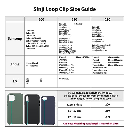 Sinjimoru C-Shaped Clip Finger Phone Grip, Silicone Strap, Wine Red 210 - color: Wine Red, size: 210