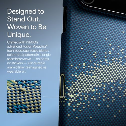 pitaka for iPhone 17 Pro Case 6.3" with Camera Control Button, Compatible with MagSafe, Ultra-Slim Case with Caseless Touch Feeling, 1500D Aramid Fiber Woven, Milky Way Galaxy - color: Milky Way Galaxy