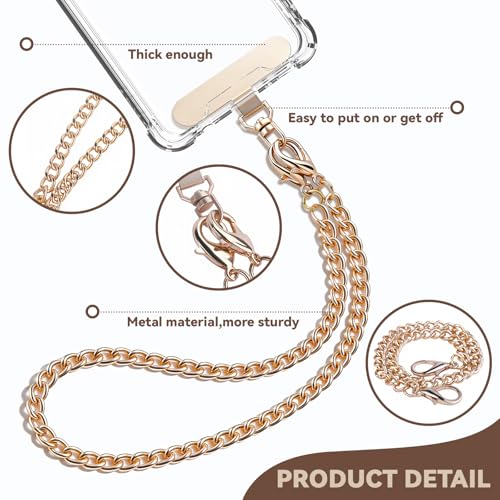 Phone Wrist Strap with Tether Tabs Metal Phone Chain Wristlet CellPhone Hand Lanyard Gift for Women - style: Style 2(1 Pack)