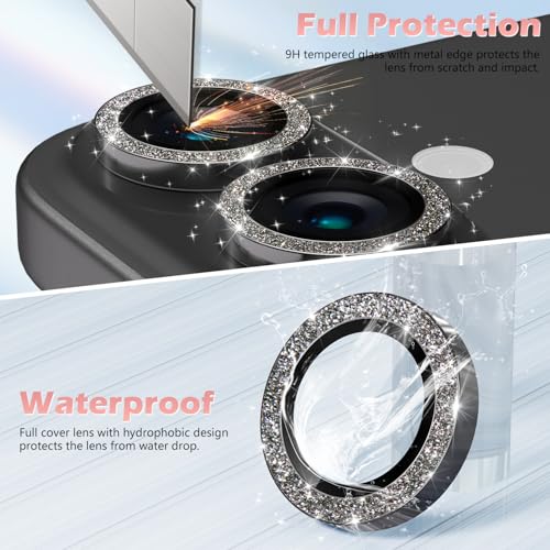 imluckies for iPhone 16 / iPhone 16 Plus/iPhone 17 Camera Lens Protector, AR+AF Tempered Glass 9H Anti-Scratch Metal Individual Lens Cover, HD Clear Camera Accessories, Glitter Black - color: Glitter Black