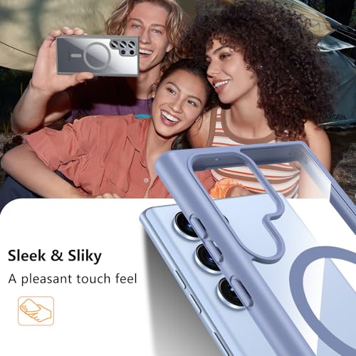 Hensinple for Samsung Galaxy S22 Ultra Case Magnetic, Galaxy S22 Ultra Phone Case [Compatible with Magsafe], Clear Hard Back Shockproof Magnetic Cover Case 6.8 Inch, Light Blue - color: Light Blue-S22 Ultra, size: Galaxy S22 Ultra 6.8 inch