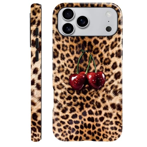 Compatible with iPhone 17 Pro Max,Anti-Scratch Glossy Case Cover,Cherry Leopard Animal Cheetah - color: Cherry Leopard Animal Cheetah, size: IPhone 17 Pro Max