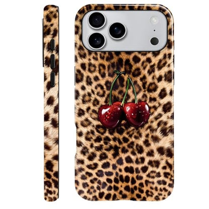 Compatible with iPhone 17 Pro Max,Anti-Scratch Glossy Case Cover,Cherry Leopard Animal Cheetah - color: Cherry Leopard Animal Cheetah, size: IPhone 17 Pro Max