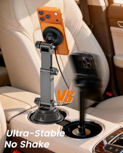 OHLPRO for MagSafe Cup Holder Car Mount Charger for iPhone Series, Black - color: Gray