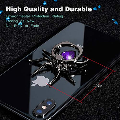 Allengel Spider Phone Ring Holder Stand, Animal Phone Ring Finger Grip Rhinestone Phone Kickstand for All Smartphone (Purple) - color: Purple