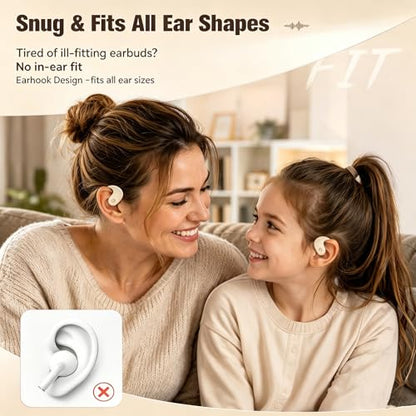 Xmenha Over The Ear Earbuds Open Ear Headphones Over The Ear Headphones - color: Nude, style: Normal