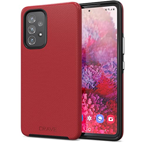 Crave for Samsung Galaxy A53 Case, Shockproof Protection Dual Layer Case for Galaxy A53 5G (6.5 inch) - Red - color: Red