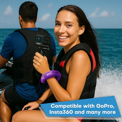 Waterproof Phone & Camera Float Wrist Strap for Underwater | Waterproof Float Strap Compatible with GoPro Hero 13, Insta360 X4, DJI Action 5 Pro, iPhone, OM System TG-7 & Kodak WPZ2 - color: Purple Vibe