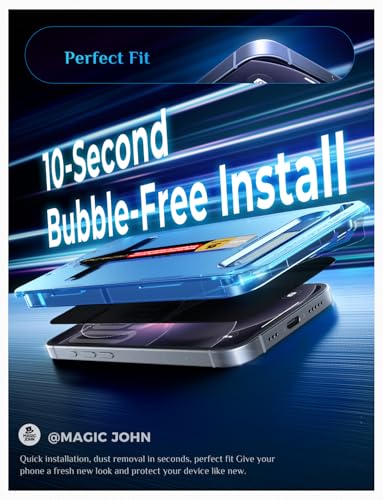 MAGIC JOHN Privacy for iPhone 17e Screen Protector Tempered Glass Anti-peek - color: privacy