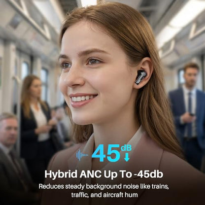 TOZO Hybrid Active Noise Cancelling in Ear Wireless Earbuds, 68H Playtime - color: Black